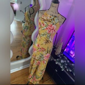 EUC Floral Halter Maxi Dress